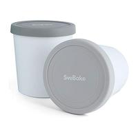SveBake Bacs à Glace avec Couvercle en Silicone 1 L - 2 pièces - Pot à Glace pour Crème Glacée, Yaourts, Desserts, Épices
