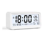 Sveglia Digital Ampio schermo LCD Settimana Temperatura Umidità Data Display Retroilluminazione Supporto Design 3 Orologio Funzione Snooze Adatto per chi ha il sonno pesante Orologio a batterie per