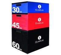 Sveltus Set plyobox en Mousse Plate-Forme de pliométrie Mixte Adulte, Noir/Rouge/Bleu