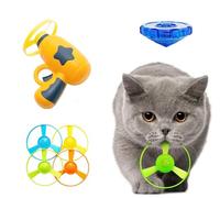 Svemei Jouet volant pour chaton d'intérieur - Jouet interactif à rapporter avec 1 toupie lumineuse et 5 hélices - Jouet volant pour l'entraînement et la poursuite