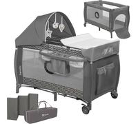 Sven Plus Boîte 2 En 1 Lit Bébé, Table À Langer, Jouets, Baldaquin Suspendu Avec Moustiquaire, Entrée Latérale Supplémentaire Rouleaux, Mobiles, Système Lockguard