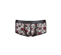 Svenjoyment Boxer en Dentelle Florale Transparente pour Homme Noir/Rouge Taille L