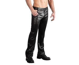 Svenjoyment Pantalon Effet Mouillé pour Homme Noir Taille S