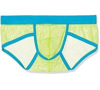 Svenjoyment Slip pour Homme en Résille Jaune/Turquoise Taille M