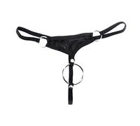 Svenjoyment String pour homme avec anneau de pénis amovible métal Noir Taille M
