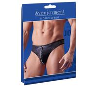 Svenjoyment - string homme zippé strass - effet brillant - noir - L