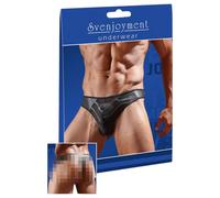 Svenjoyment Tanga 21113301 21113301731 Similicuir, inserts Powernet, empiècement translucide Noir XL