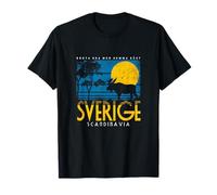 Sverige Scandinavie Midsommar Suédois Scandinave Rétro Suède T-Shirt