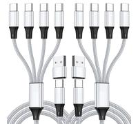 SVEUC Lot de 2 câbles USB de type C PD+QC 3,1 A Charge rapide Sync [2 pièces de 1,2 m], câble de charge multi USB-C 4 en 2 avec 4 ports de type C, compatible avec iPhone 15 Pro Max, Samsung Galaxy S24