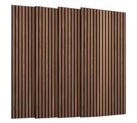 SVILINEK Lot de 4 panneaux insonorisants 3D autocollants à placage en bois pour absorption du bruit, 120 x 60 cm, NRC 0,75 pour absorption du bruit, effet noyer, 120 x 60 cm