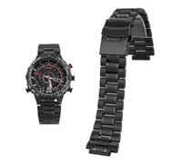 Svincoter Bracelet de montre en acier inoxydable massif for homme 24 x 16 mm, compatible avec les modèles Timex Tides T45601 T2N721 T2N720 T2N739 TW2T76500(A - black)