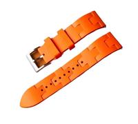 Svincoter Bracelet de montre universel en caoutchouc fluoré, étanche, à dégagement rapide, for homme et femme, compatible avec les bracelets Hermès, 20/22 mm(Orange Silver Buckle,20mm)