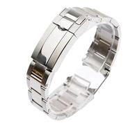 Svincoter Bracelets de montre for hommes 20 et 21 mm en acier inoxydable 904L massif avec fermoir coulissant, adaptés aux modèles Relox SUB DAYTONA/Explorer II(Bright silver 2,21mm)