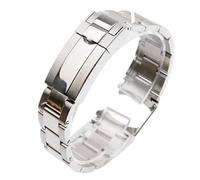 Svincoter Bracelets de montre for hommes 20 et 21 mm en acier inoxydable 904L massif avec fermoir coulissant, adaptés aux modèles Relox SUB DAYTONA/Explorer II(Bright silver,21mm)