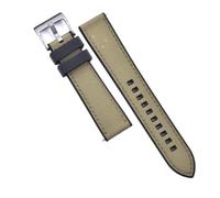 Svincoter Bracelets de montre hybrides en caoutchouc FKM, toile et nylon à dégagement rapide, 20 et 22 mm, adaptés à toutes les marques de montres de plongée(Black-Khaki 1,20mm)