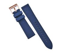 Svincoter Bracelets de montre hybrides en caoutchouc FKM, toile et nylon à dégagement rapide, 20 et 22 mm, adaptés à toutes les marques de montres de plongée(Blue-Blue 4,22mm)
