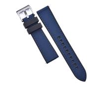 Svincoter Bracelets de montre hybrides en caoutchouc FKM, toile et nylon à dégagement rapide, 20 et 22 mm, adaptés à toutes les marques de montres de plongée(Black-Blue 1,20mm)