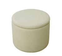 SVITA AMBER Boîte de rangement avec couvercle Tabouret avec espace de rangement Pouf Beige