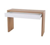 SVITA Angular Bureau avec tiroir Chêne blanc 120 x 40 x 76 cm