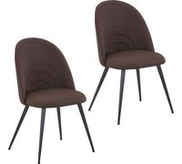 SVITA ANITA Lot de 2 chaises de salle à manger Chaises rembourrées en tissu avec pieds en métal marron