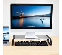 SVITA ANSAN Support de Moniteur Moniteur Riser Bureau Table d'Ordinateur Verre Noir