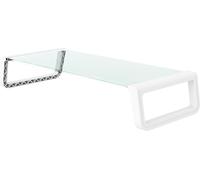 SVITA ANSAN Support d'écran Rehausseur d'écran Bureau Table d'ordinateur verre blanc