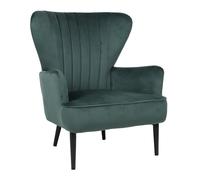 SVITA Arthur Fauteuil de relaxation moderne rembourré en velours Vert foncé