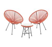SVITA BALI Meuble de balcon 3 pièces Polyrattan Lounge Set Balcon Terracotta