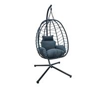 SVITA BELLY Chaise suspendue avec support pliable Chaise suspendue Siège suspendu Panier suspendu Gris