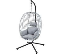 SVITA BELLY fauteuil suspendu avec cadre fauteuil suspendu pliant siège suspendu panier suspendu gris