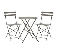 SVITA BERLIN Bistro-Set Métal Groupe de sièges balcon pliable Table Chaises Taupe