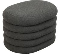 SVITA BLOSSOM Pouf avec espace de rangement Pouf Ottomane Coussin Boucle Gris foncé