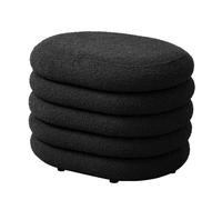 SVITA BLOSSOM S Pouf avec espace de rangement Pouf Ottomane Boucle-Polster Noir
