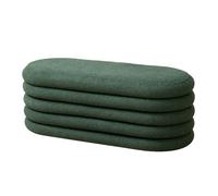 SVITA Blossom Tabouret XL avec espace de rangement - Banc de rangement - Banc rembourré - Charge maximale : 300 kg - Housse Ottomane Boucle - Vert foncé