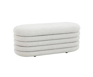 SVITA Blossom Tabouret XL avec espace de rangement - Banc de rangement - Banc rembourré - Charge maximale : 300 kg - Housse Ottomane Boucle - Blanc
