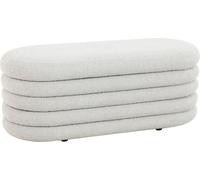 SVITA BLOSSOM XL Pouf avec espace de rangement Pouf Ottomane Banquette Coffre de rangement Revêtement Boucle Blanc