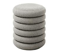 SVITA BLOSSOM XS Pouf avec espace de rangement Pouf Ottomane Coussin Boucle Gris clair