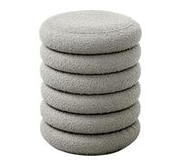 SVITA Blossom XS Tabouret avec espace de rangement Ottoman Boîte de rangement Siège rembourré Repose-pieds Coussin Boucle Gris clair