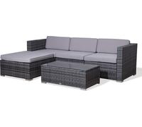 SVITA California Poly Rattan Lounge Gris Meuble de jardin