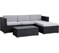 SVITA CALIFORNIA Salon de jardin en poly rotin Set de jardin balcon Salon en rotin noir