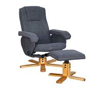 SVITA Charles Fauteuil de Relaxation TV Pivotant Avec Repose-pieds - Pour Salon, Télévision et Lecture - Gris Foncé
