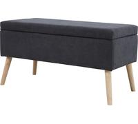 SVITA DAISY Tabouret rembourré avec espace de rangement Banquette Tabouret de pied Ottomane Tissu gris foncé