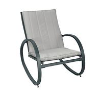 SVITA EIBY Fauteuil à bascule de luxe avec accoudoirs pour l'extérieur, gris clair/gris foncé