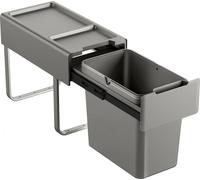 SVITA EM22 Poubelle encastrable 22L 1 compartiment avec couvercle Poubelle cuisine sous armoire Poubelle extensible Gris
