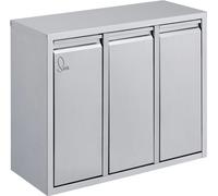 SVITA H3X15 Poubelle 45 litres 3x15L Poubelle à pédale tri sélectif argent Corbeille à papier