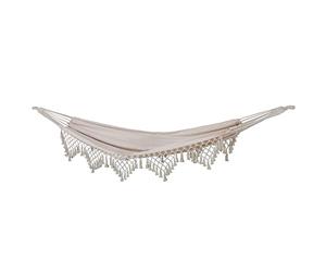 SVITA Hamac de luxe avec ourlet à bijoux Boho Macramé Coton Beige