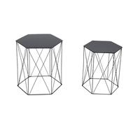 SVITA Harpa Lot de 2 tables d'appoint, tables basses, tables de chevet, tabourets pour plantes, modernes, minimalistes pour salon, chambre à coucher, couloir, noir