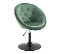 SVITA Havana Fauteuil de cocktail, pivotant et rétro, aspect velours brillant, vert foncé