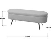SVITA IVY Banc avec tissu Teddy Ottomane Pouf avec espace de rangement Banc rembourré