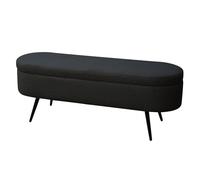 SVITA IVY - Banc en tissu peluche - Ottoman - Avec espace de rangement - Banc de rangement - Banc de rangement - Banc de garde-robe - Noir